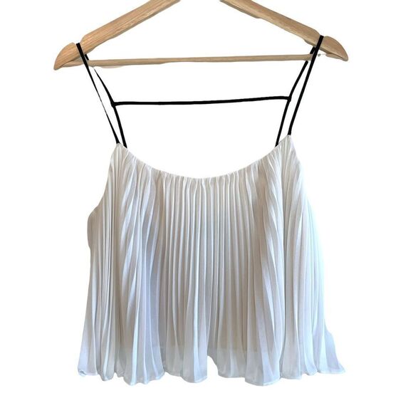 ABS Alan Schwartz Pleated Flowy Crop Top - Picture 1 of 6